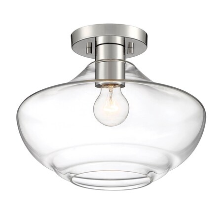 Designers Fountain Emma 12in 1-Light Polished Nickel Semi Flush Mount D249M-SF-PN